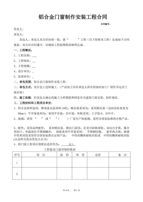 门窗工程制作安装合同-订门窗要签合同吗？